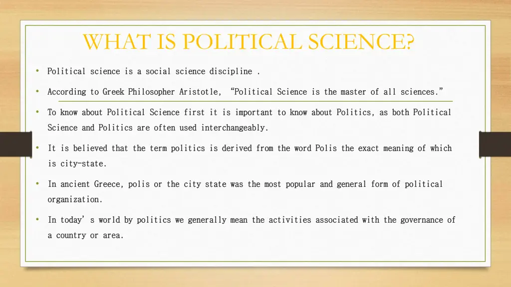 what is political science