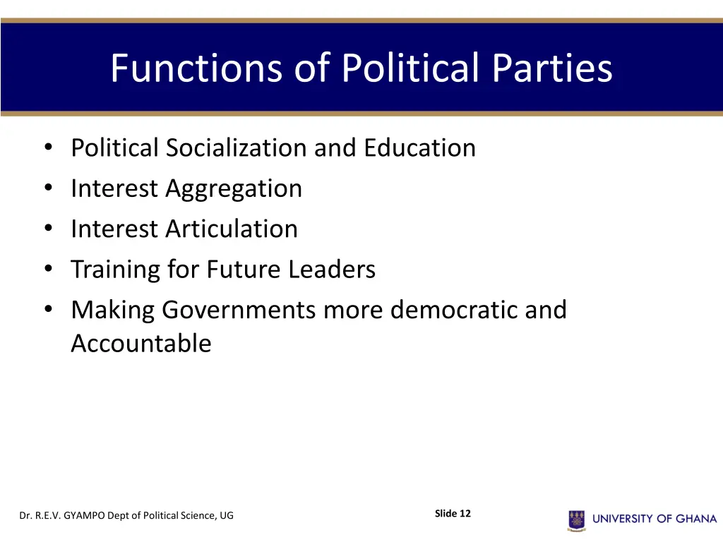functions of political parties