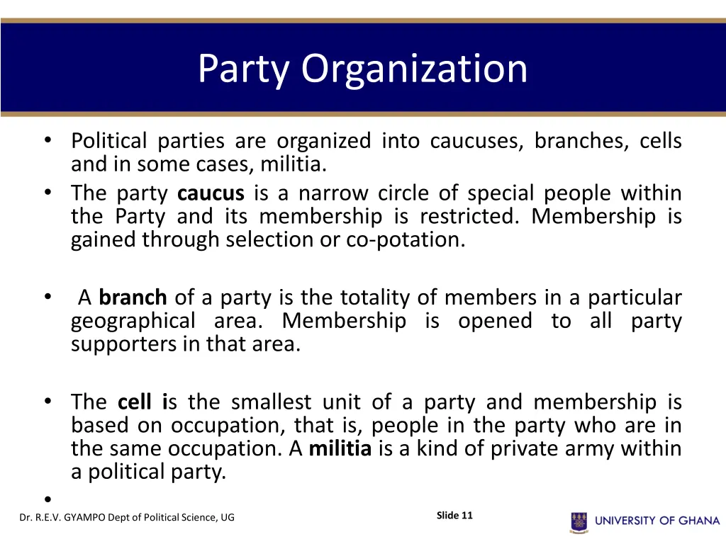 party organization