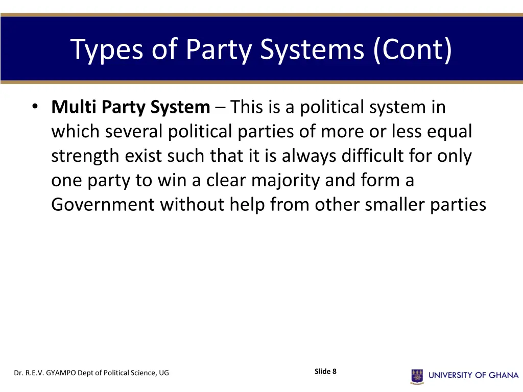 types of party systems cont 1
