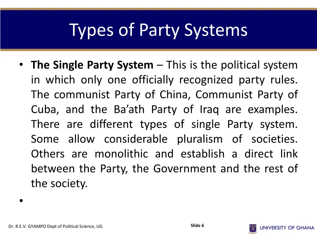 types of party systems