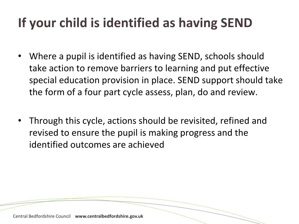if your child is identified as having send