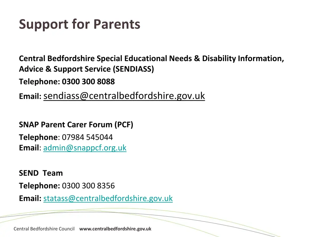 support for parents