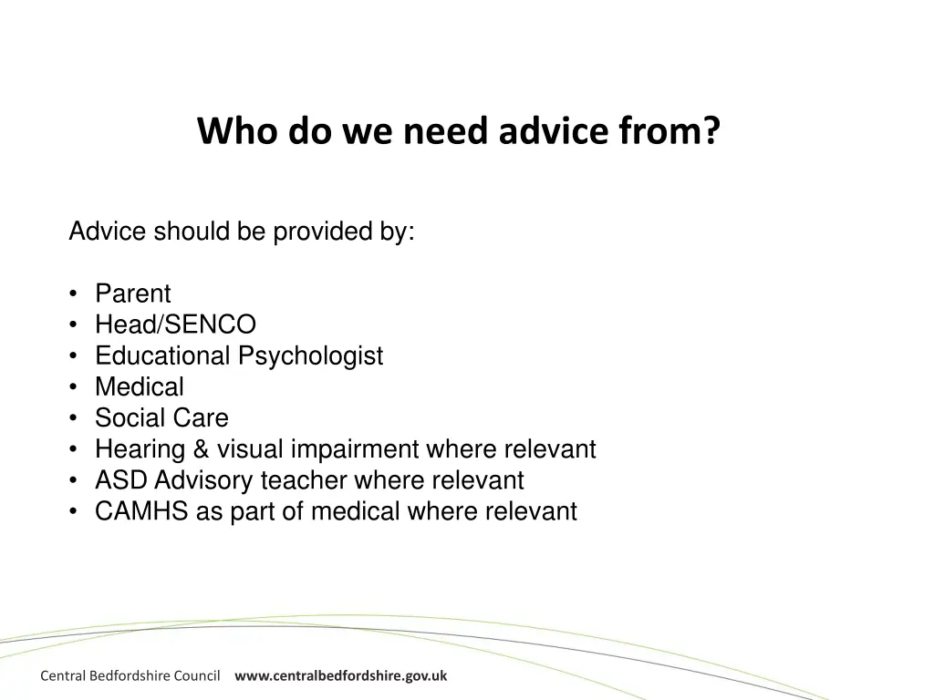 who do we need advice from