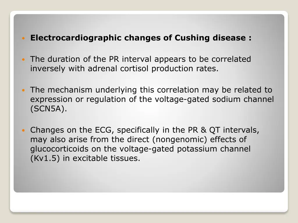 electrocardiographic changes of cushing disease