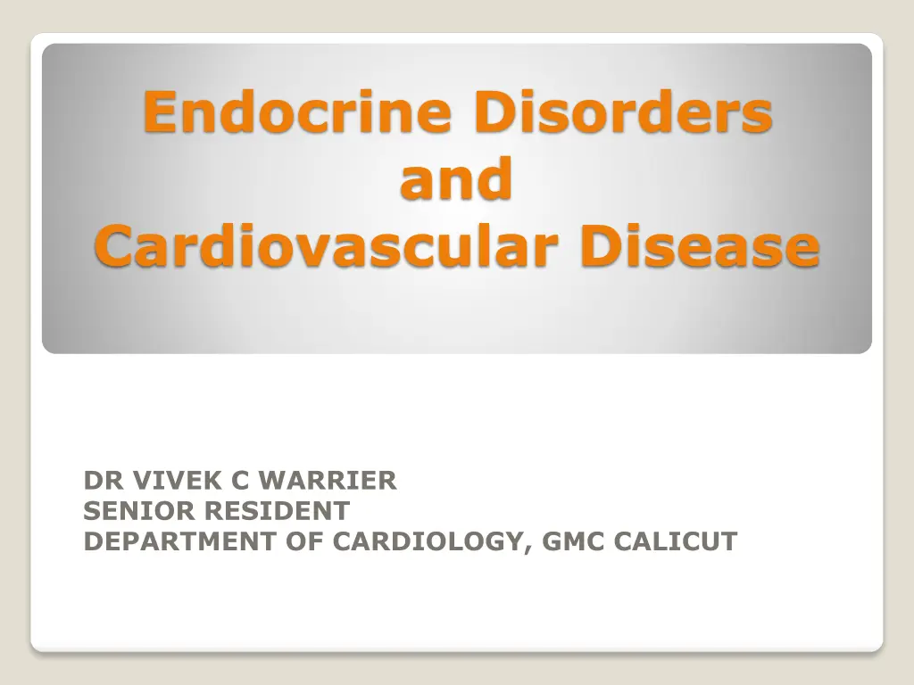 endocrine disorders and cardiovascular disease