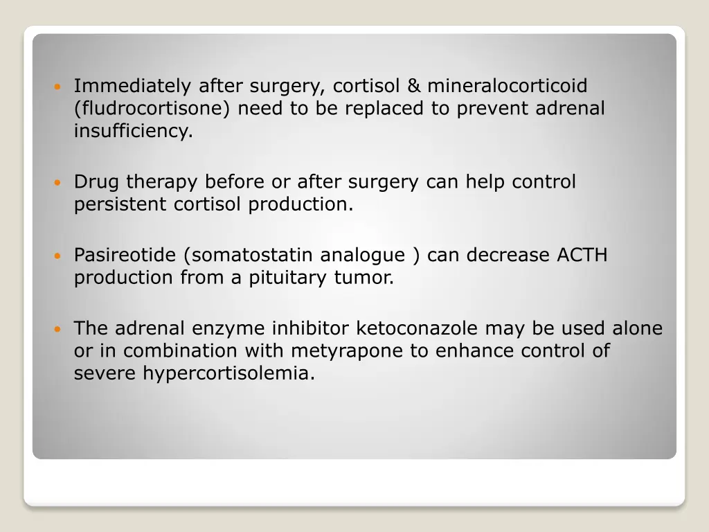 immediately after surgery cortisol
