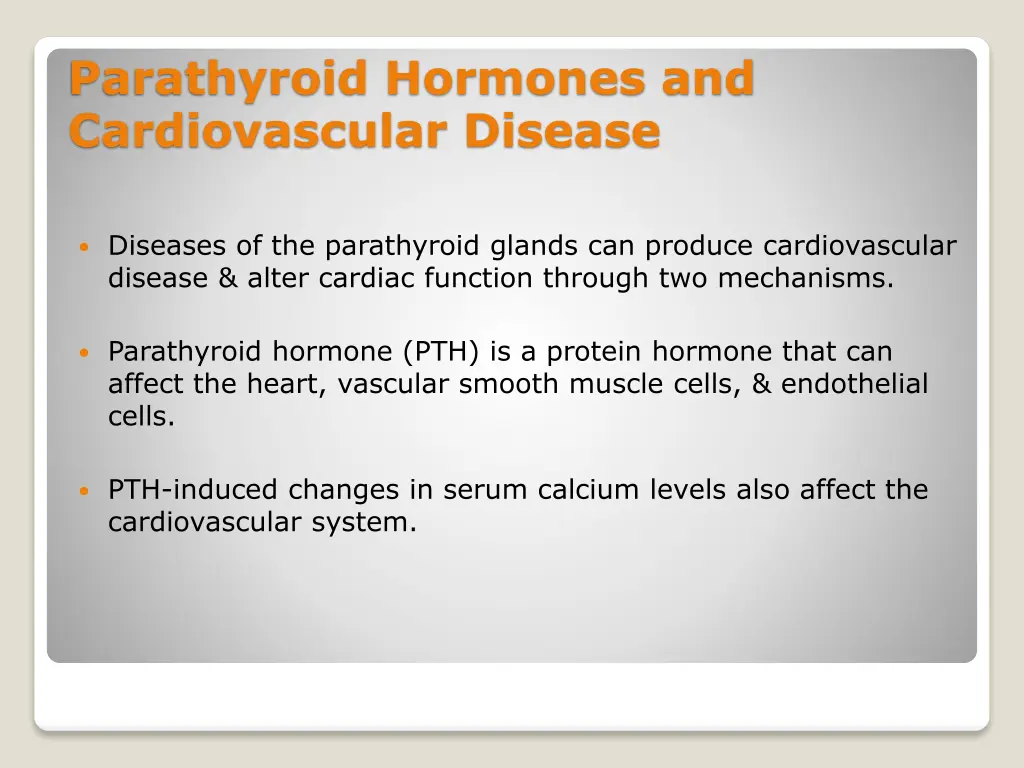 parathyroid hormones and cardiovascular disease