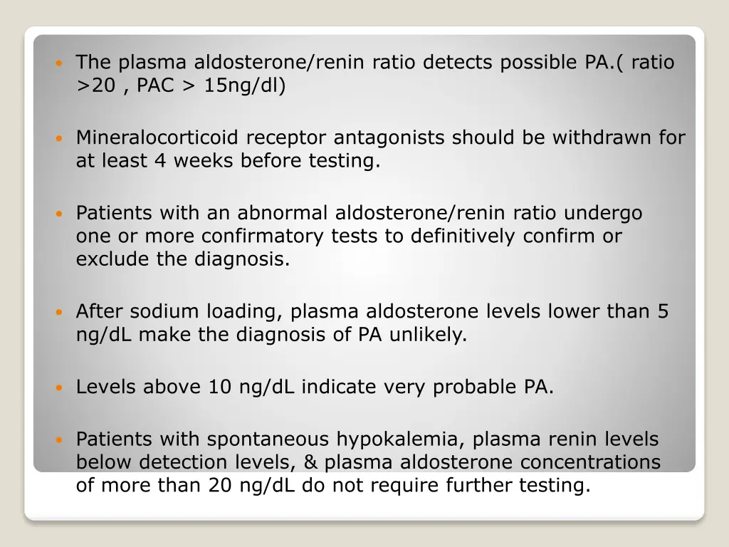 the plasma aldosterone renin ratio detects