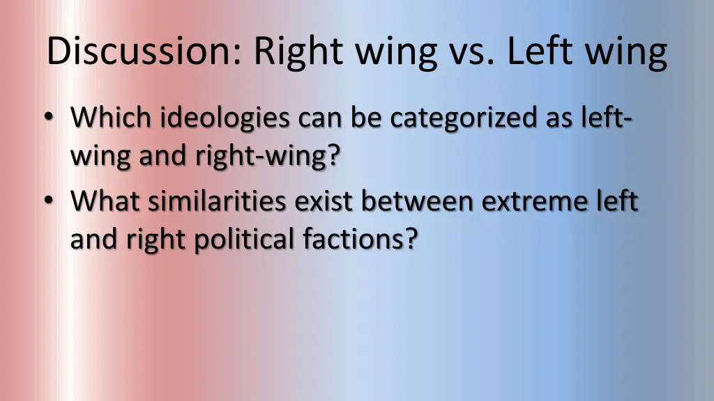 discussion right wing vs left wing