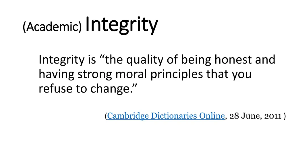 academic academic integrity integrity