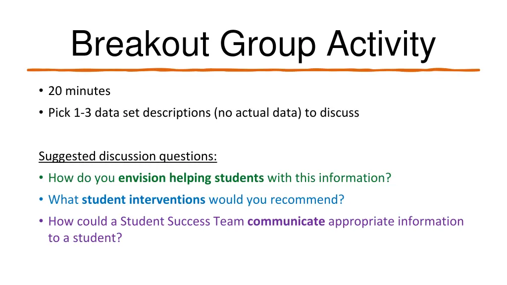 breakout group activity