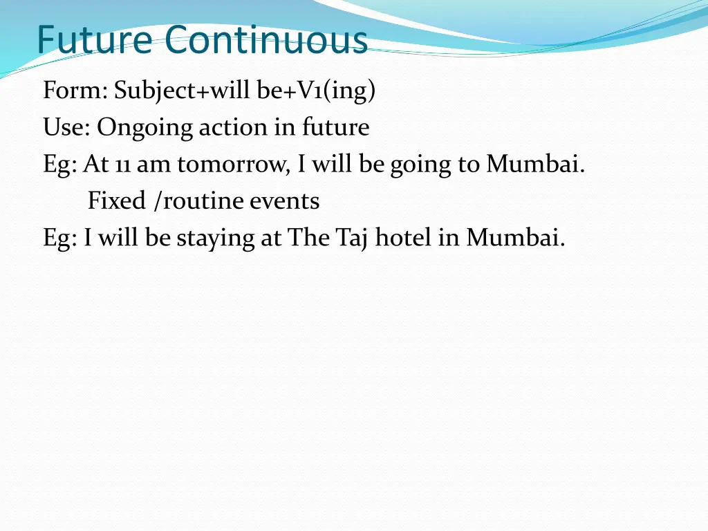 future continuous
