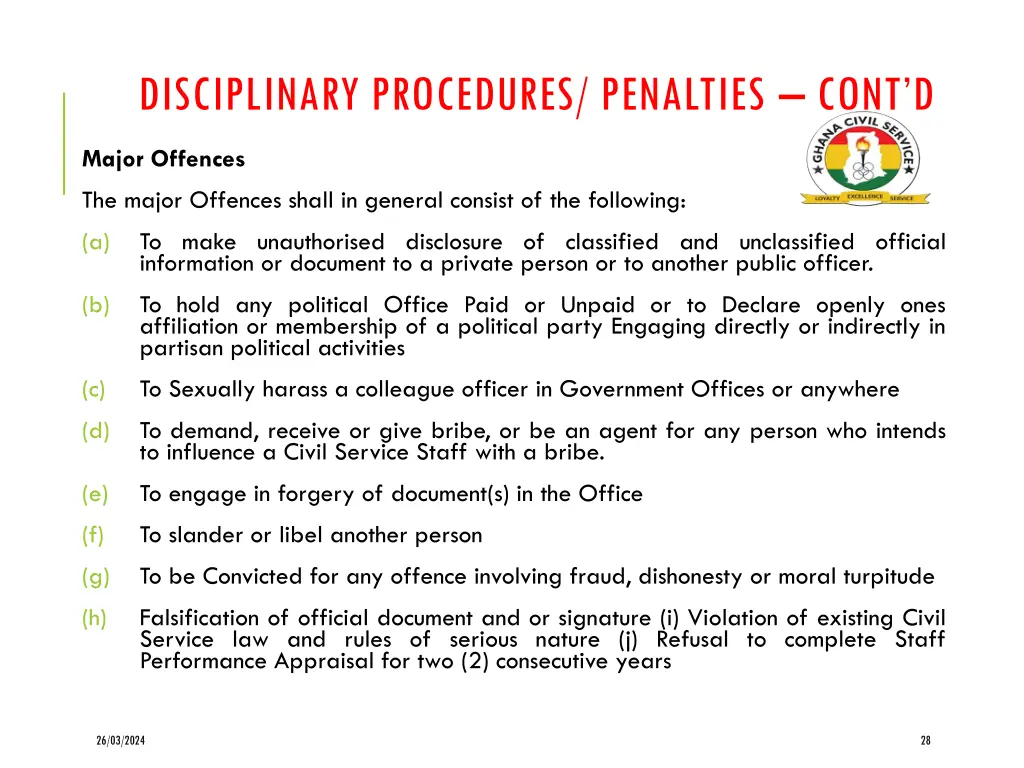 disciplinary procedures penalties cont d 2