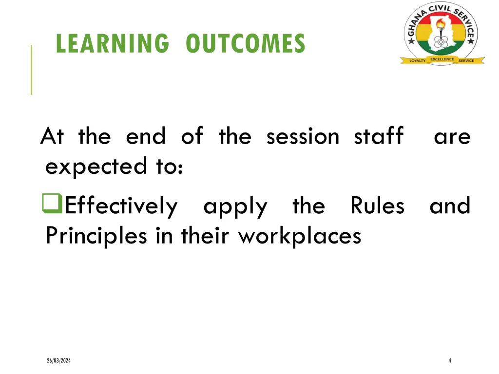 learning outcomes