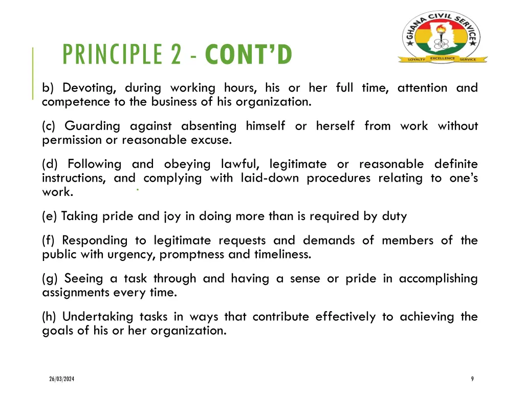 principle 2 cont d