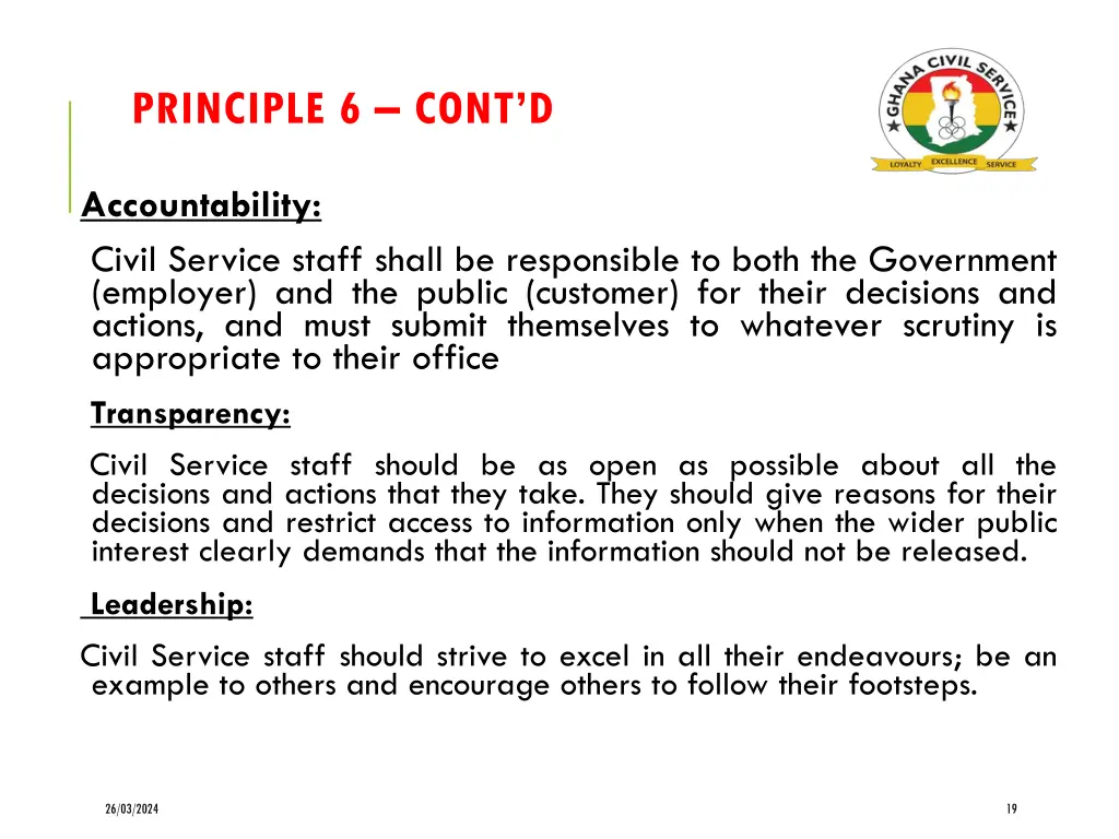 principle 6 cont d