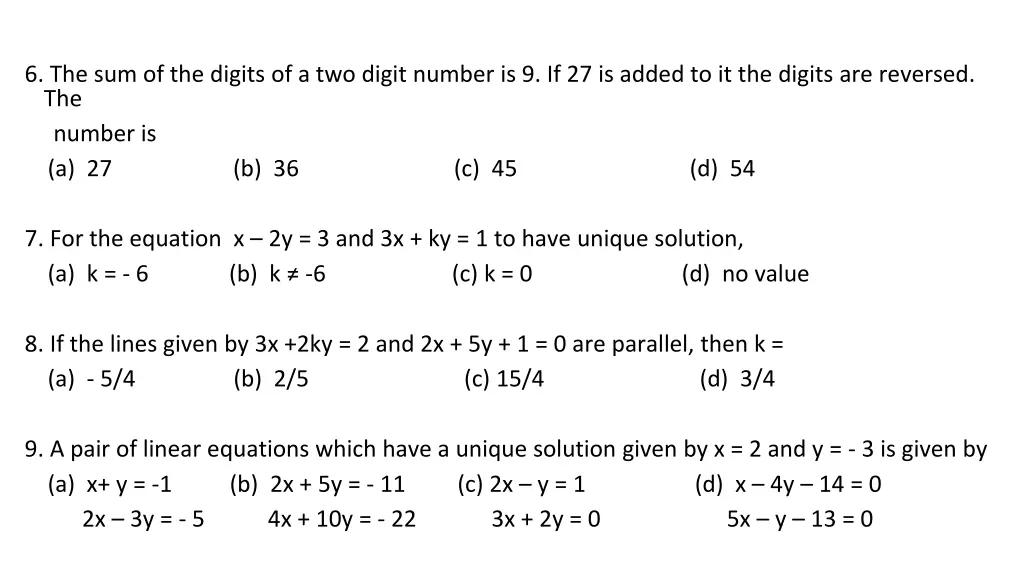 6 the sum of the digits of a two digit number