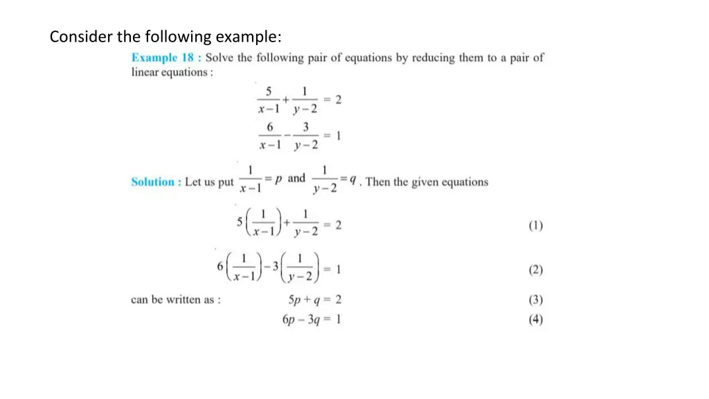 consider the following example