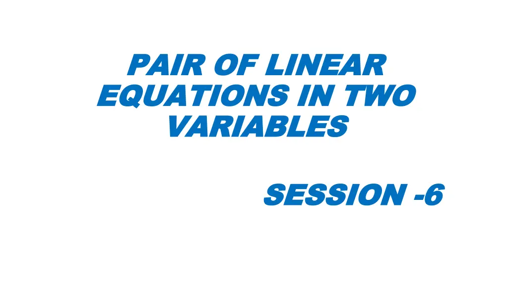 pair of linear pair of linear equations