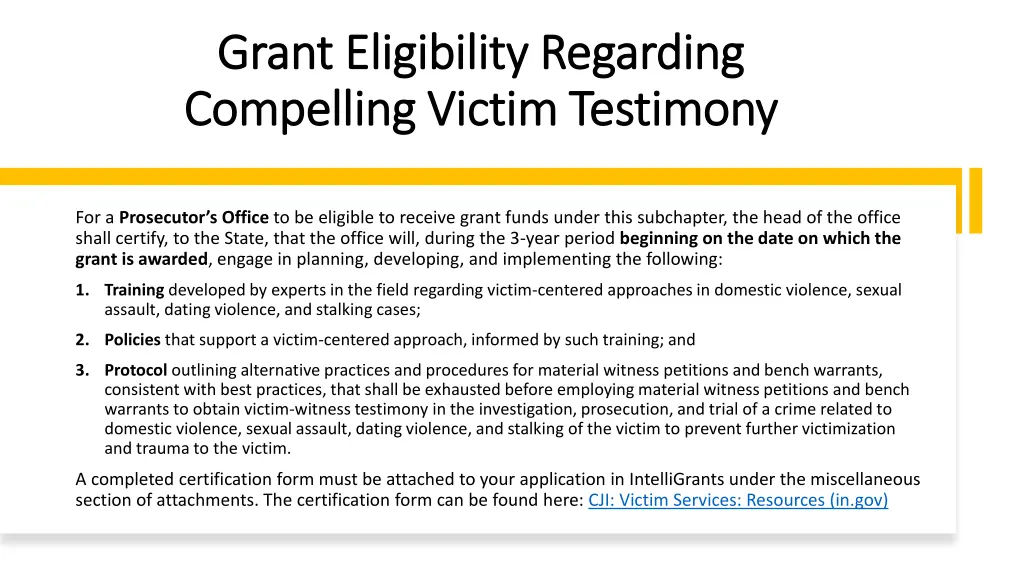 grant eligibility regarding grant eligibility