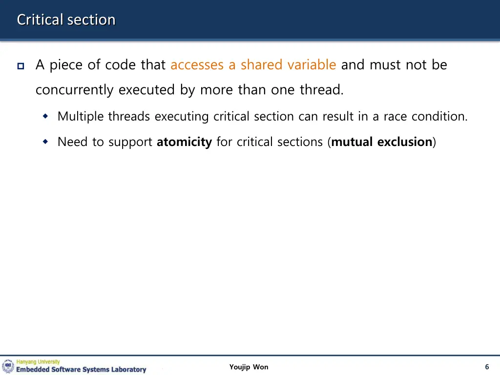 critical section
