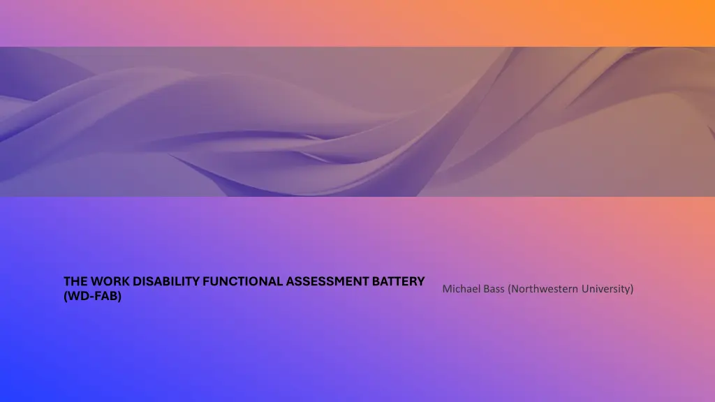 the work disability functional assessment battery