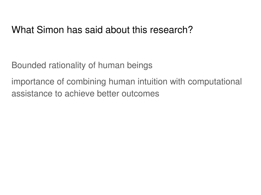 what simon has said about this research