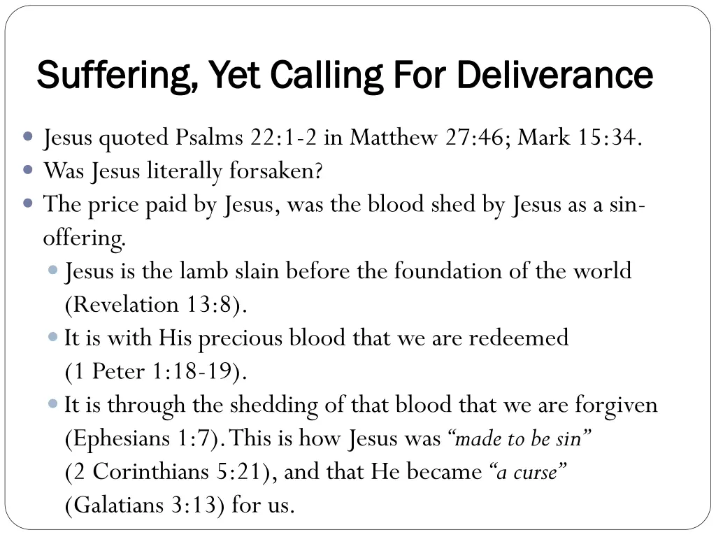 suffering yet calling for deliverance suffering 3