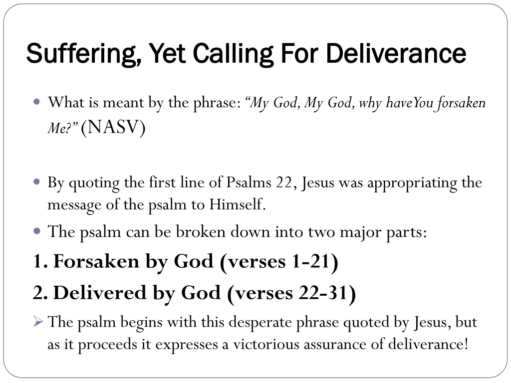suffering yet calling for deliverance suffering 5