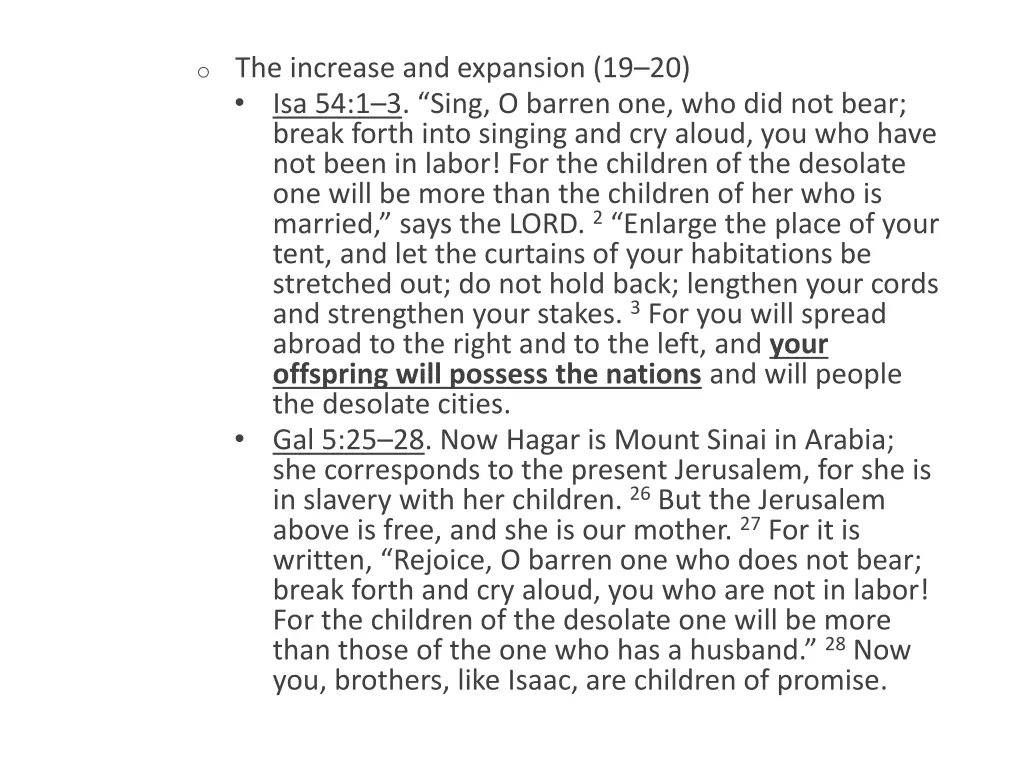 o the increase and expansion 1