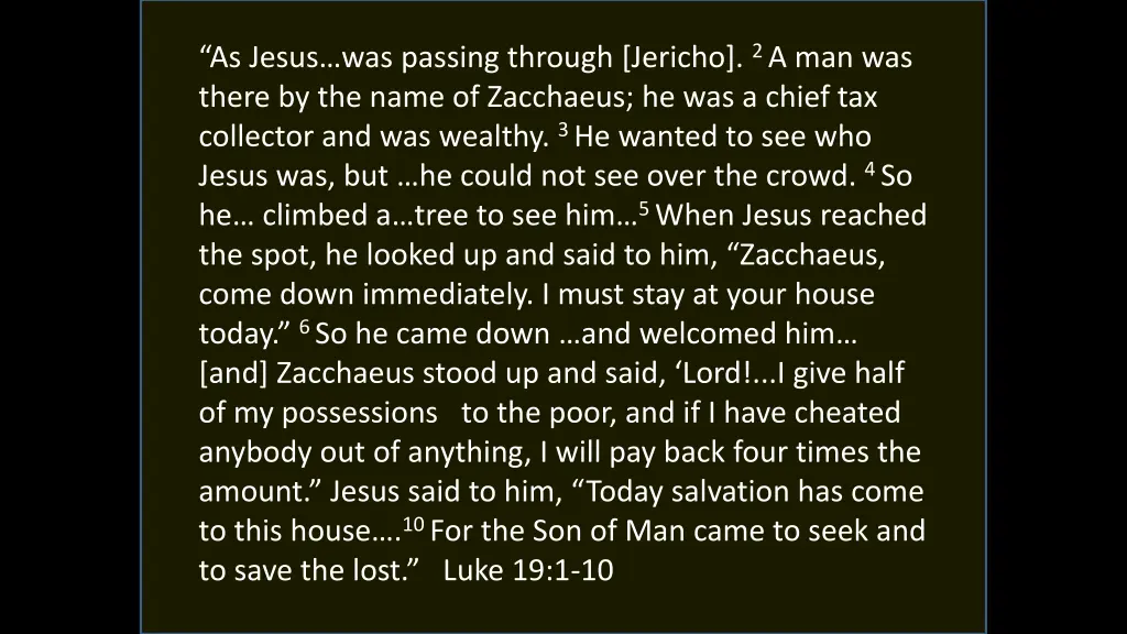 as jesus was passing through jericho
