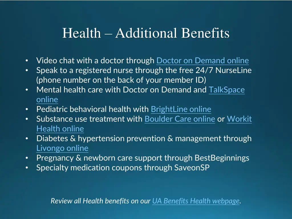 health additional benefits