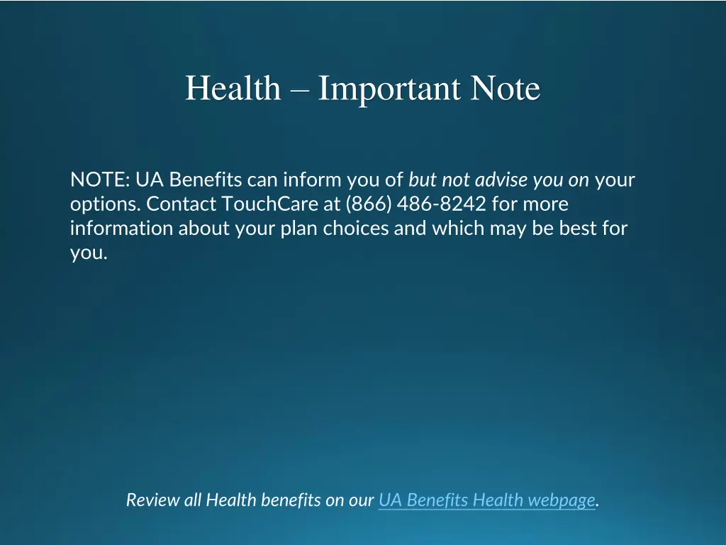 health important note