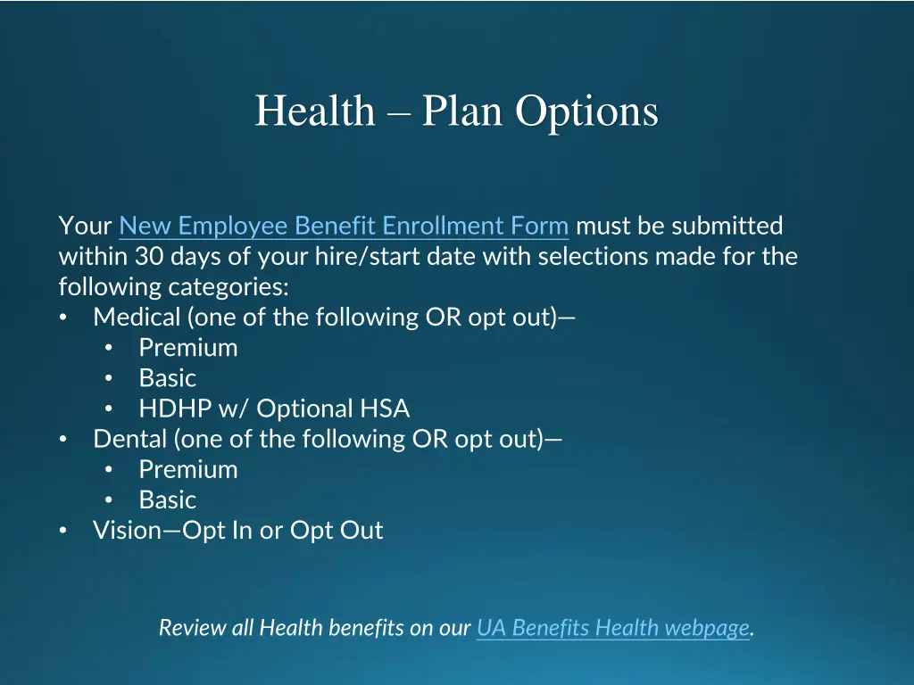 health plan options