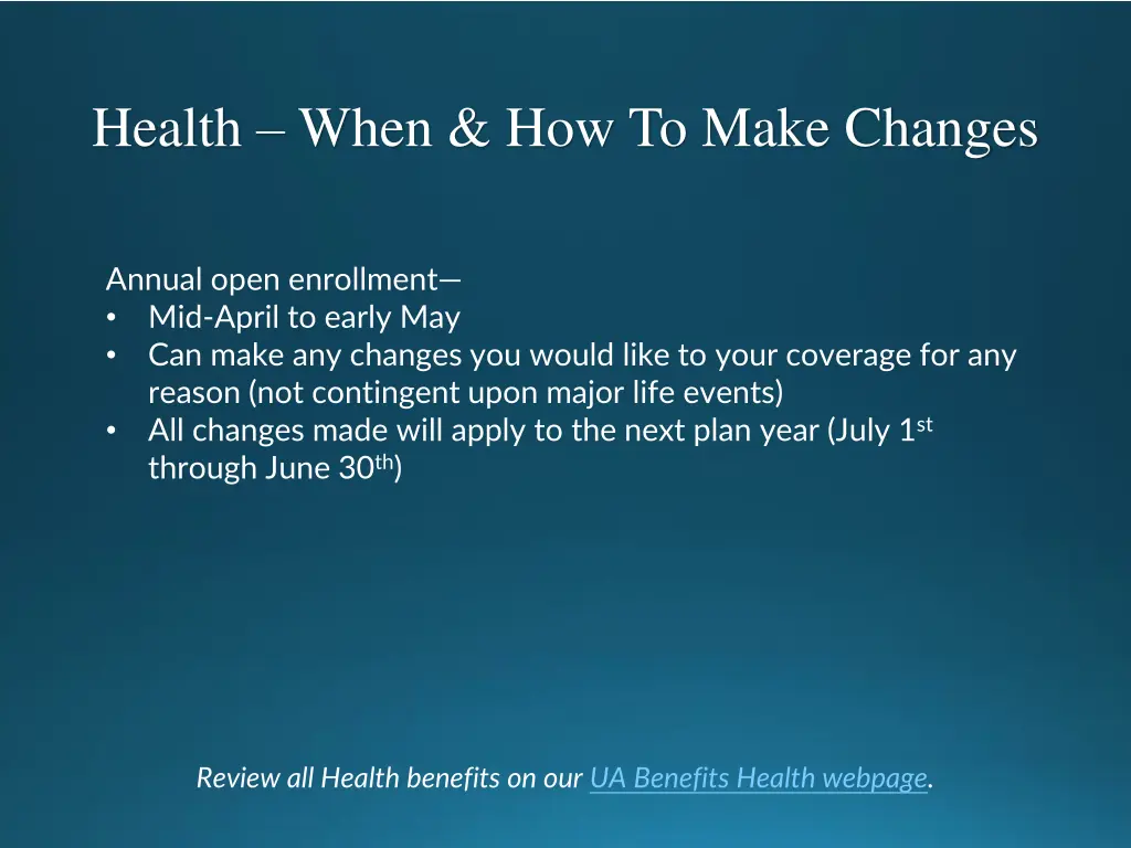 health when how to make changes