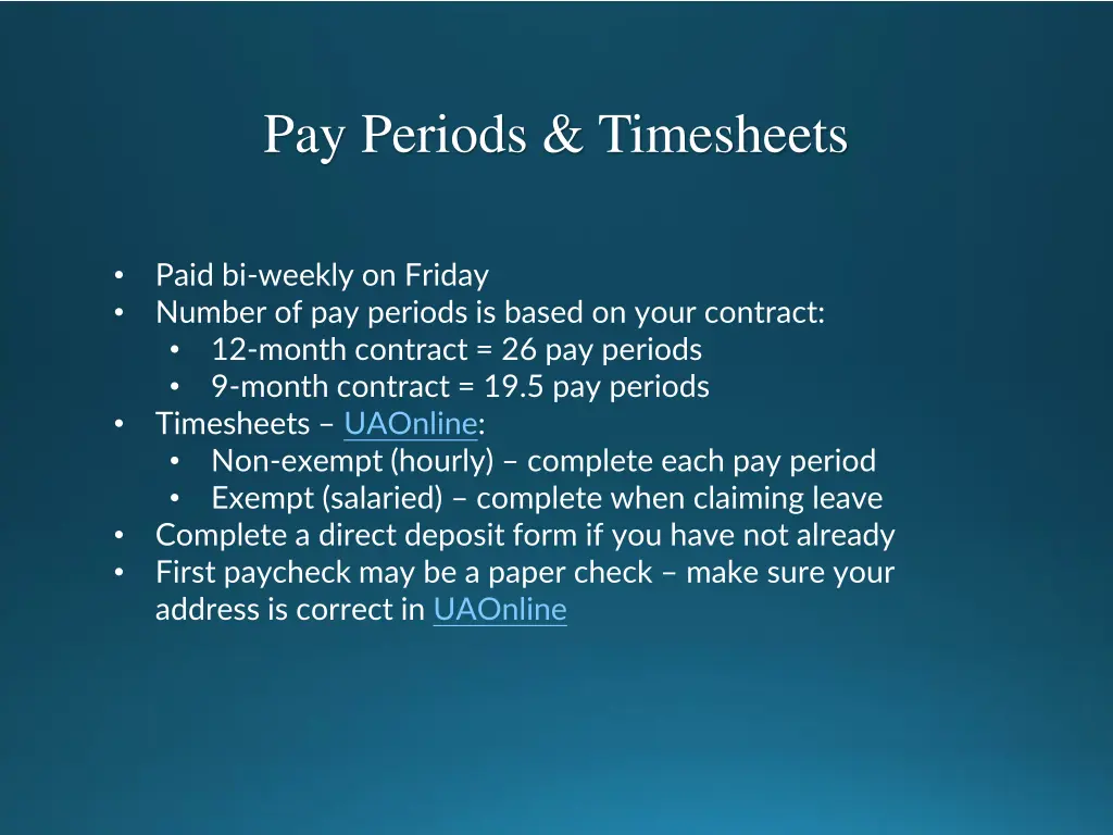 pay periods timesheets