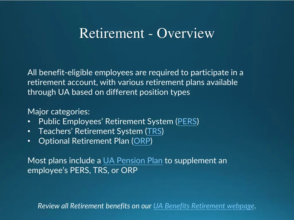 retirement overview