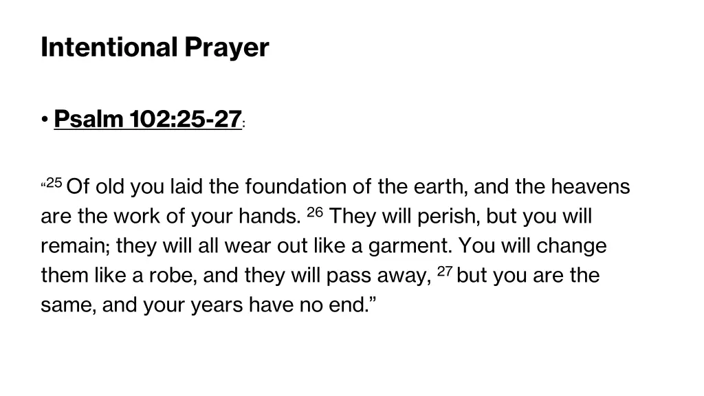 intentional prayer