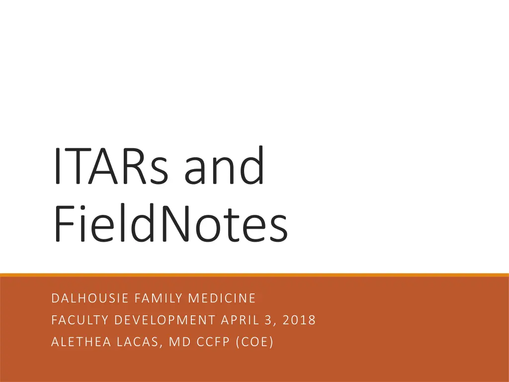 itars and fieldnotes