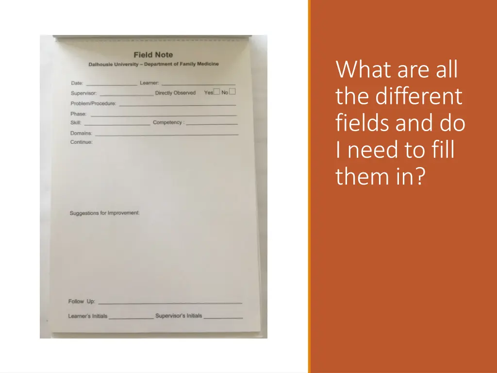 what are all the different fields and do i need