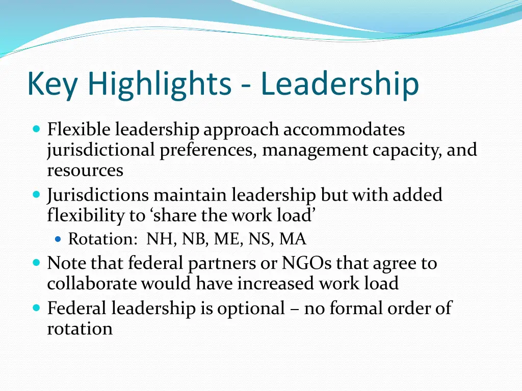 key highlights leadership