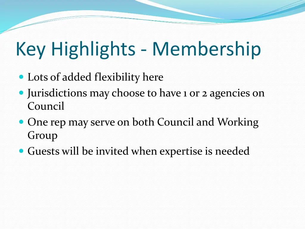 key highlights membership