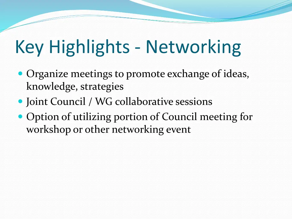 key highlights networking
