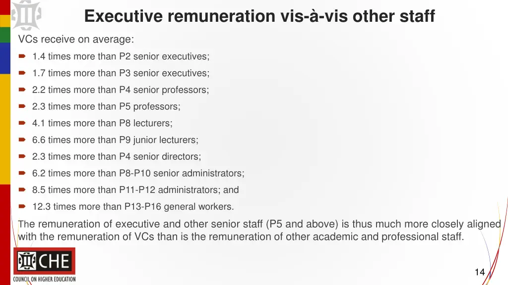 executive remuneration vis vis other staff