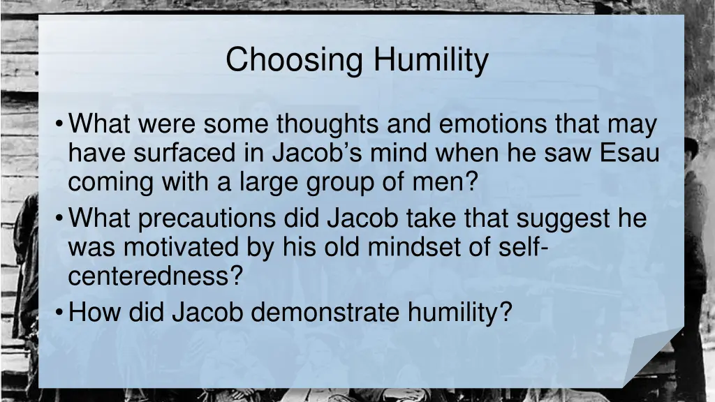 choosing humility