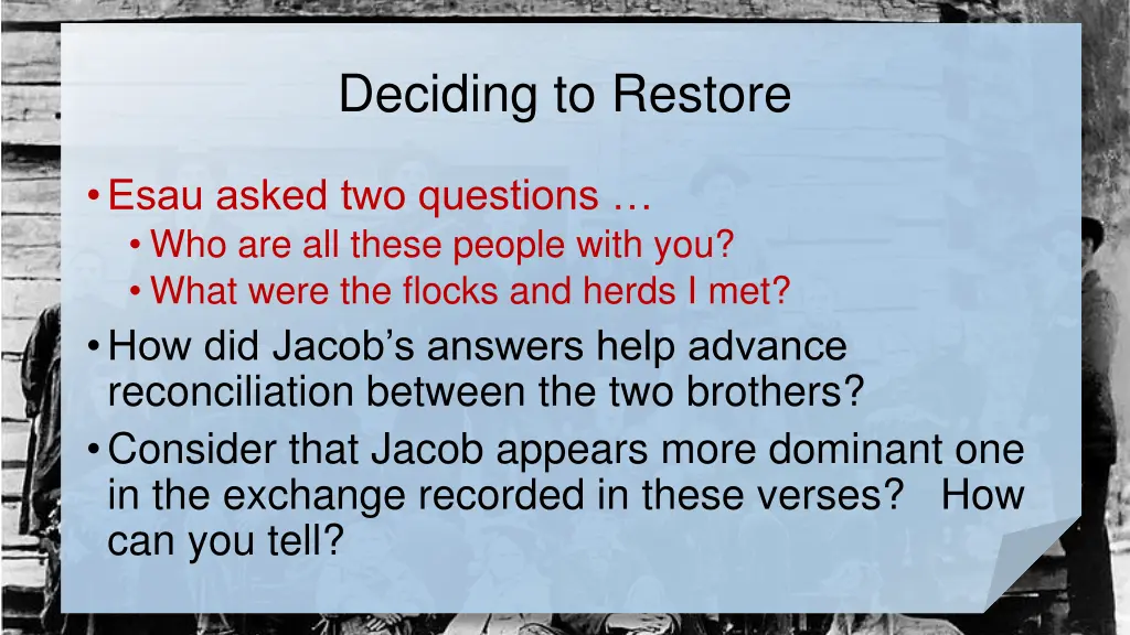 deciding to restore