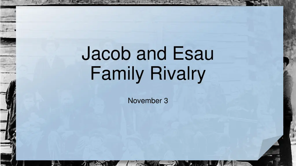 jacob and esau family rivalry