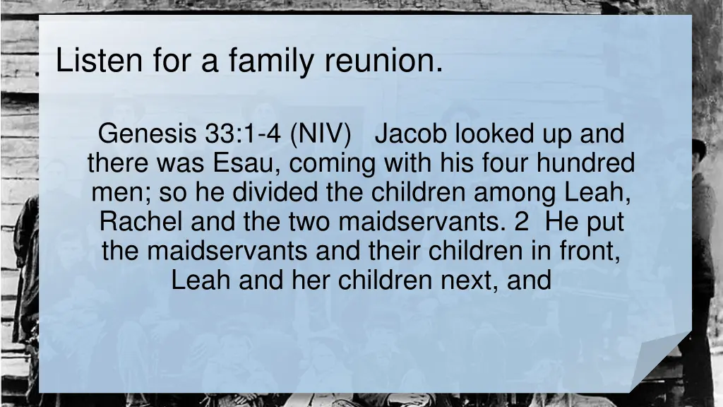 listen for a family reunion