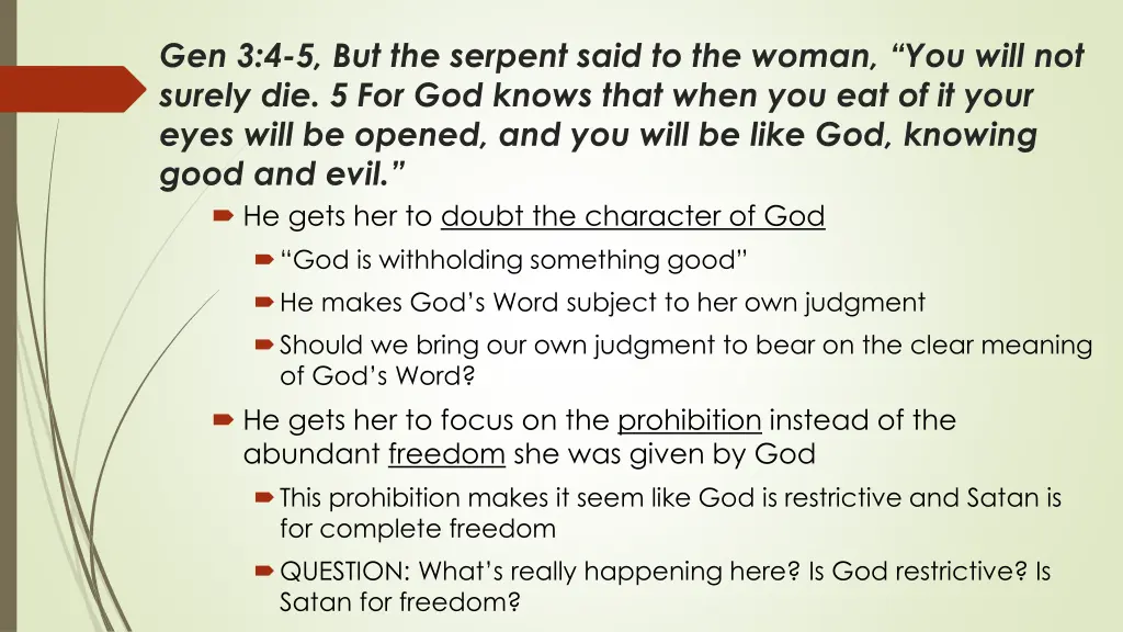 gen 3 4 5 but the serpent said to the woman 1